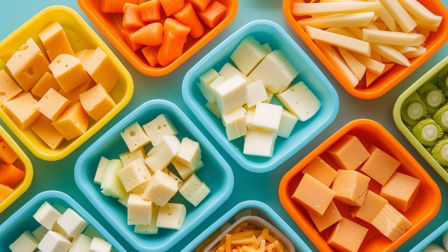 Cheese sticks and cubes included in the best backpack snacks selection