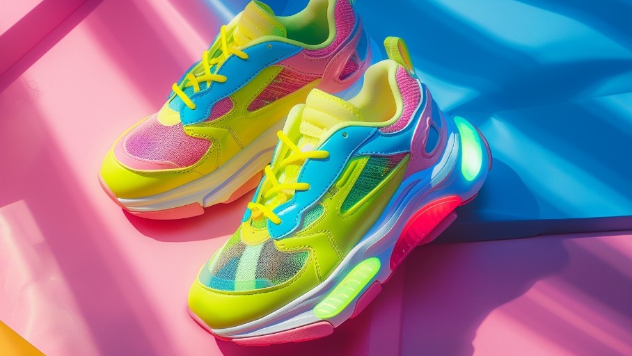 Y2K color-pop footwear representing the best sneakers 2025 trend