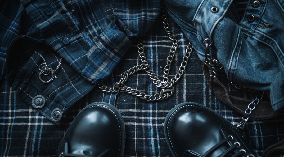 Grunge style elements displayed for the style aesthetic quiz