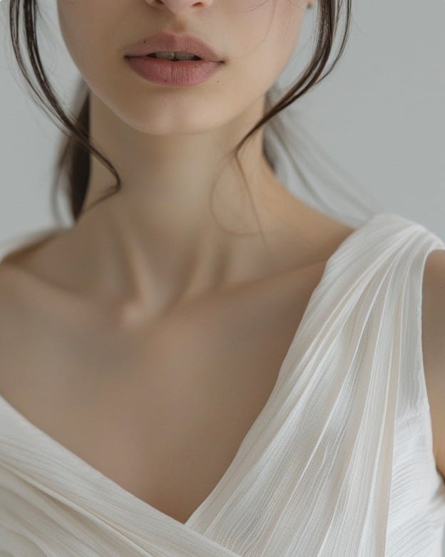 Close-up babydoll top breathable fabric seamless styling detail photo