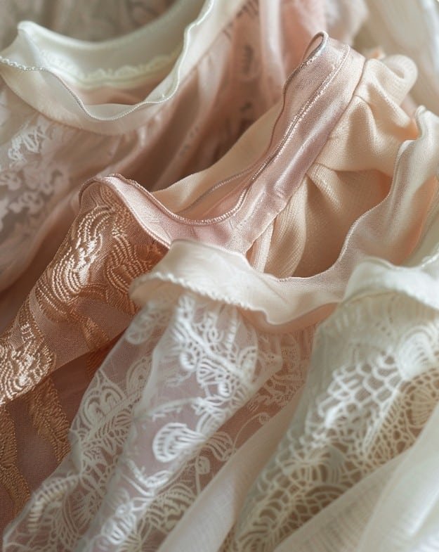 Cotton satin chiffon knit babydoll top fabric detail fashion photo