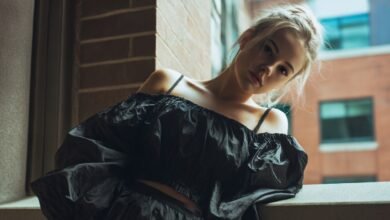 Modern editorial styling of babydoll top trend