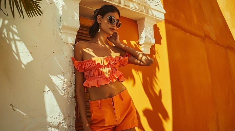 Babydoll top with shorts summer outfit styling