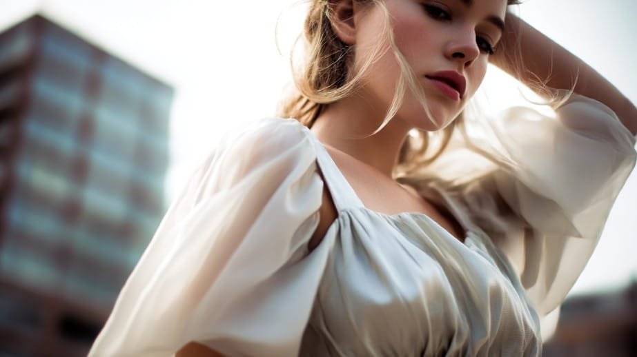 Structured outfit with babydoll top