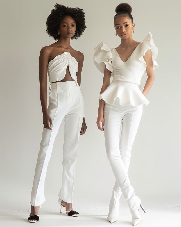 Side by side comparison of babydoll and peplum top silhouettes