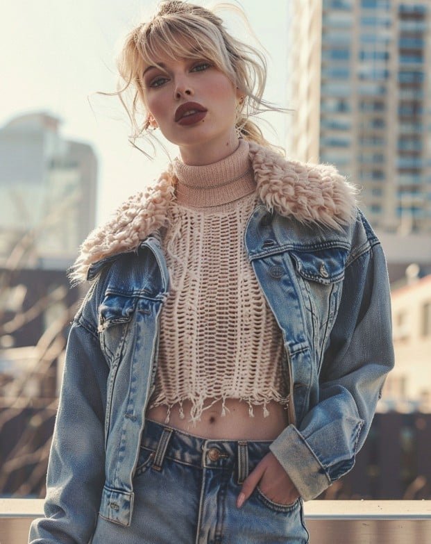 Babydoll top layered outfit fashion editorial photo