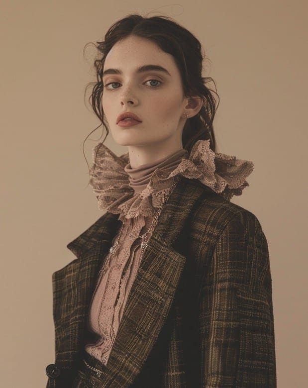 Luxury layered babydoll top outfit for fall winter fashion