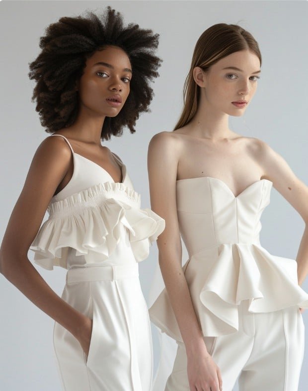 Comparison of under-bust seam and natural waist seam in tops