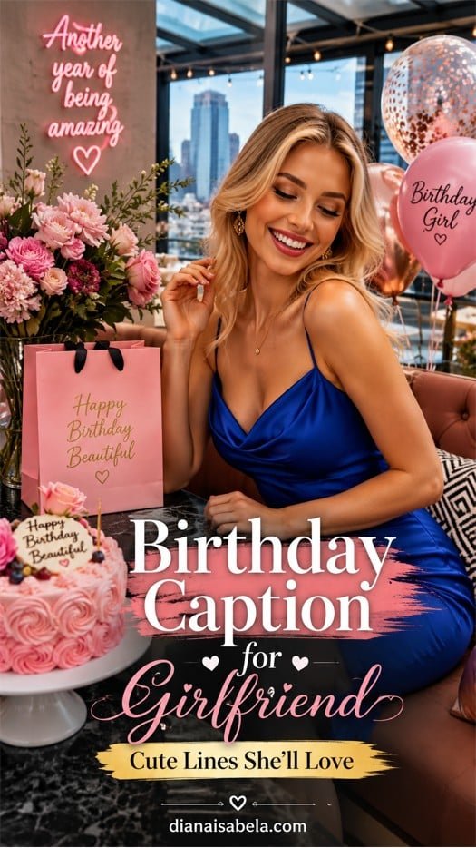 Birthday caption for girlfriend with stylish celebration ideas