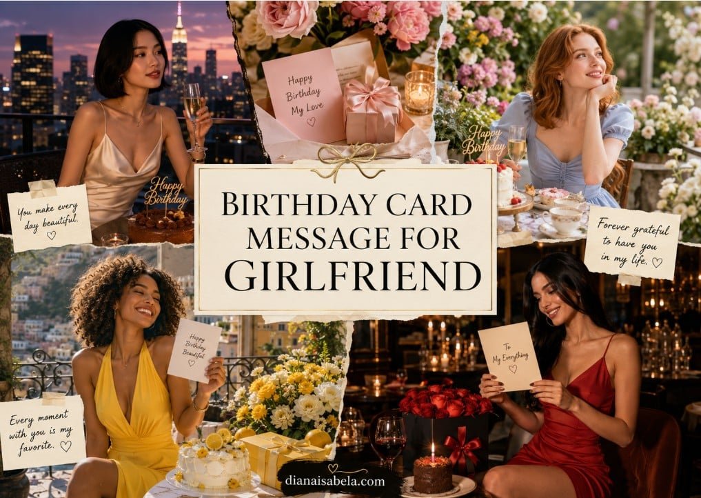 Birthday card message for girlfriend with romantic handwritten card ideas