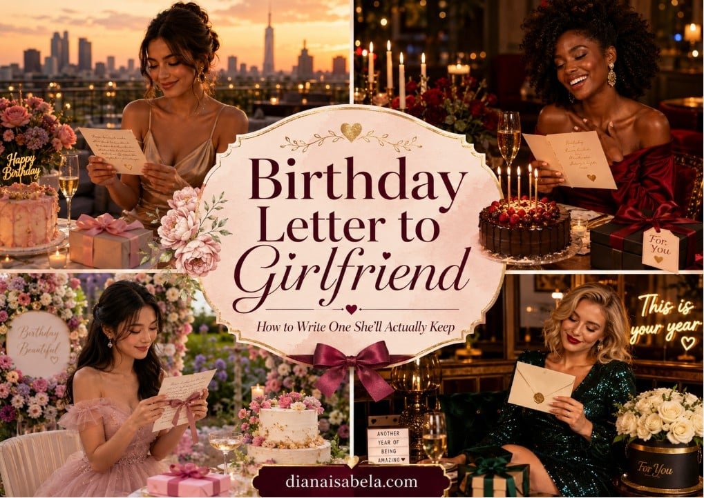 Birthday letter to girlfriend with romantic keepsake message ideas