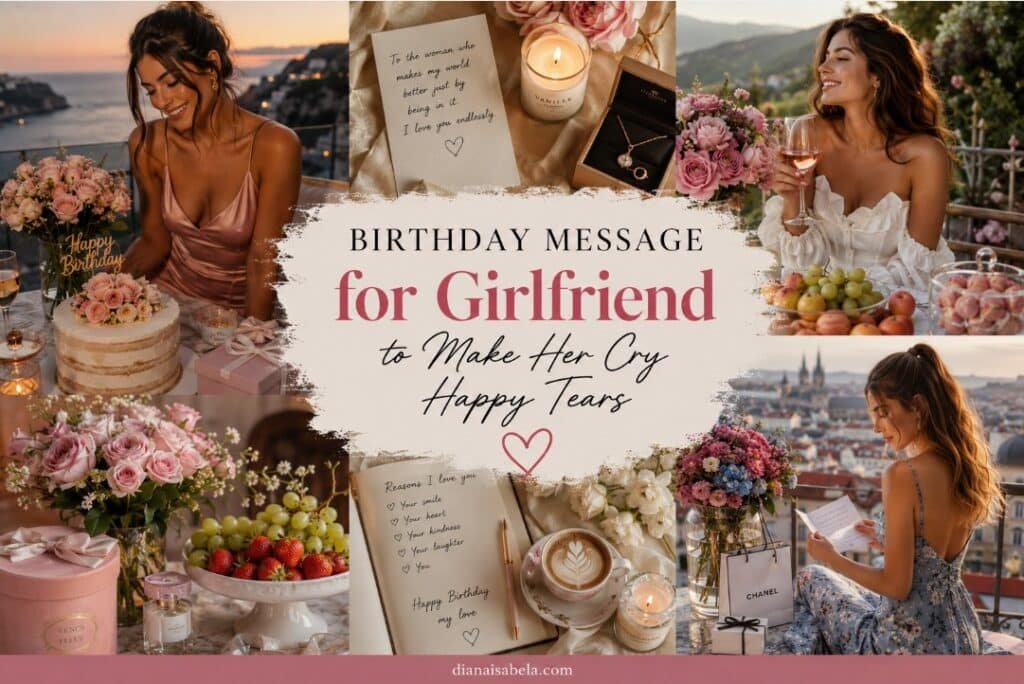 Birthday message for girlfriend to make her cry happy tears with deep romantic wording ideas