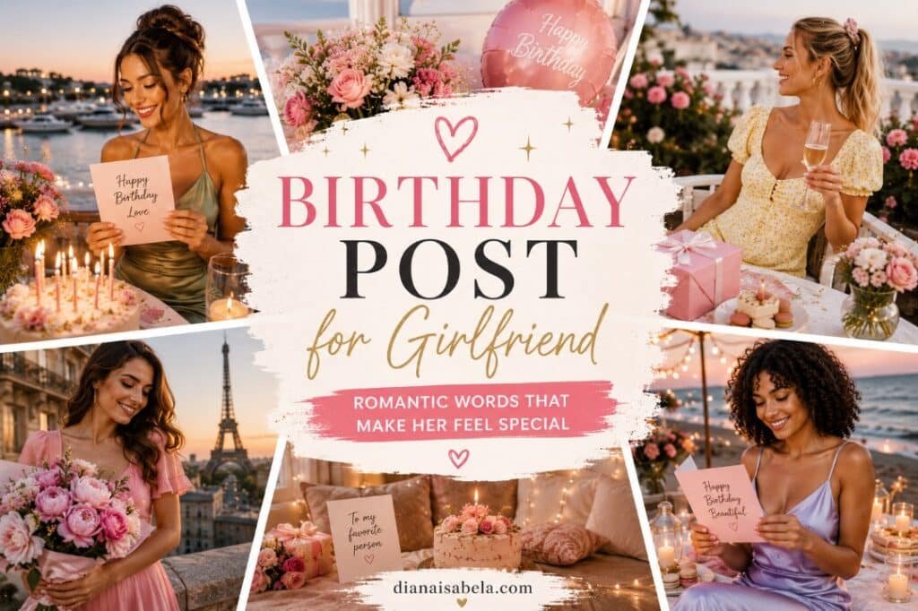 Birthday post for girlfriend with romantic public message ideas