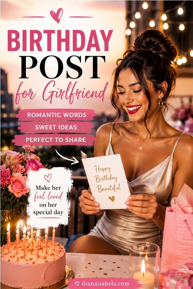Birthday post for girlfriend with romantic and sweet message ideas