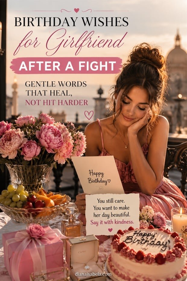Birthday wishes for girlfriend after fight with gentle caring message ideas