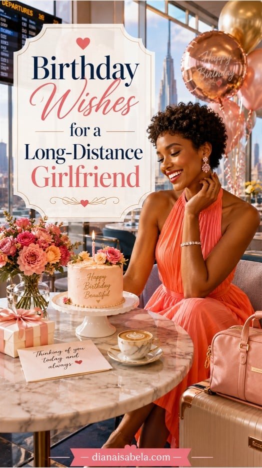 Birthday wishes for long-distance girlfriend with romantic travel celebration ideas