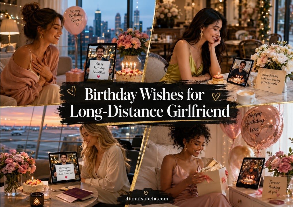 Birthday wishes for long-distance girlfriend with romantic celebration ideas