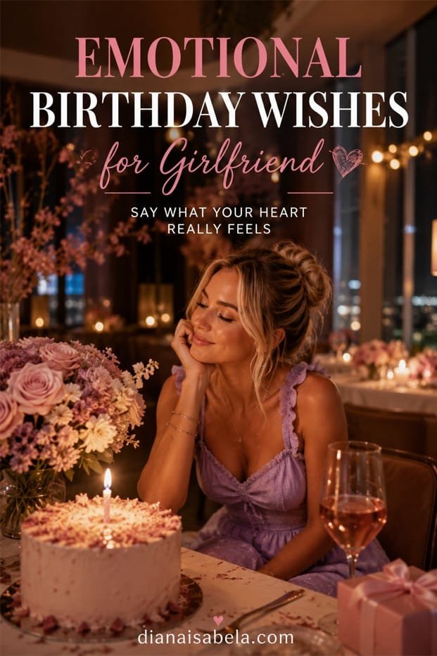 Emotional birthday wishes for girlfriend with a romantic dinner celebration