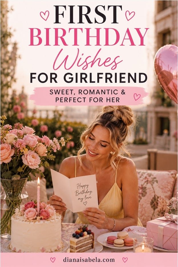 First birthday wishes for girlfriend with sweet and romantic message ideas