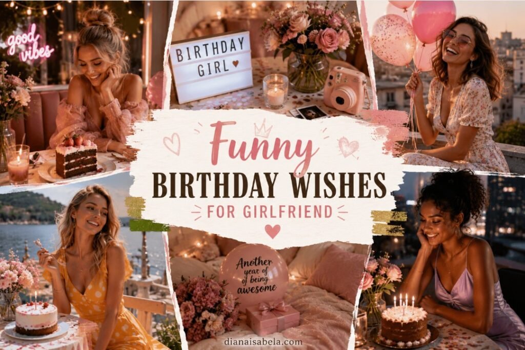 Funny birthday wishes for girlfriend with playful celebration idea