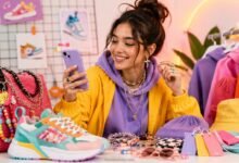 Why Limited Editions Make Everyone Suddenly Dramatic 5 Bright teen fashion drop scene with colorful sneakers, pastel streetwear, phone, accessories, shopping tags, fuzzy bag, jewelry, and limited edition style mood