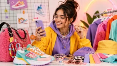 Why Limited Editions Make Everyone Suddenly Dramatic 3 Bright teen fashion drop scene with colorful sneakers, pastel streetwear, phone, accessories, shopping tags, fuzzy bag, jewelry, and limited edition style mood
