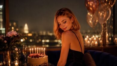 Midnight birthday wishes for girlfriend with a romantic candlelit celebration