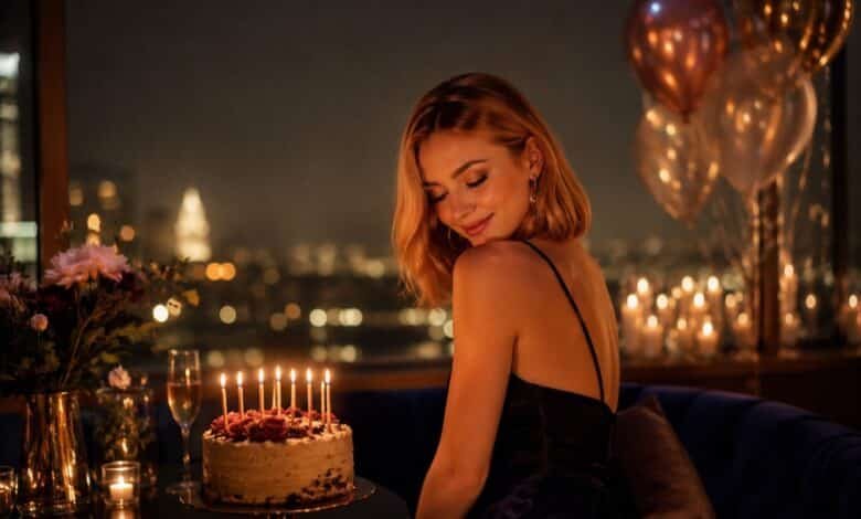 Midnight birthday wishes for girlfriend with a romantic candlelit celebration