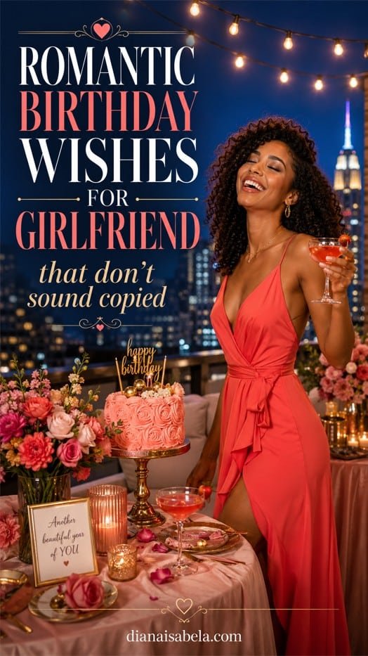 Romantic birthday wishes for girlfriend with a luxury rooftop celebration