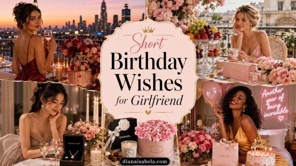 Short birthday wishes for girlfriend with sweet romantic message ideas