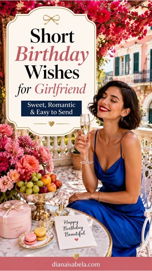 Short birthday wishes for girlfriend with sweet romantic message ideas