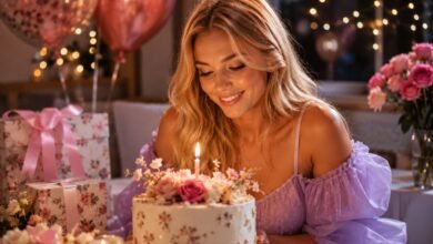 Sweet birthday wishes for girlfriend with a warm cake celebration