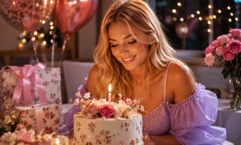 Sweet birthday wishes for girlfriend with a warm cake celebration