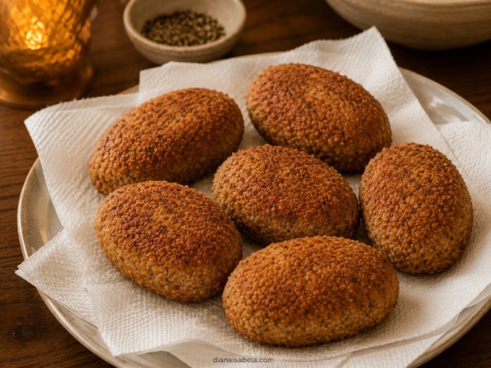 Freshly fried Russian kotleti draining on white paper towels