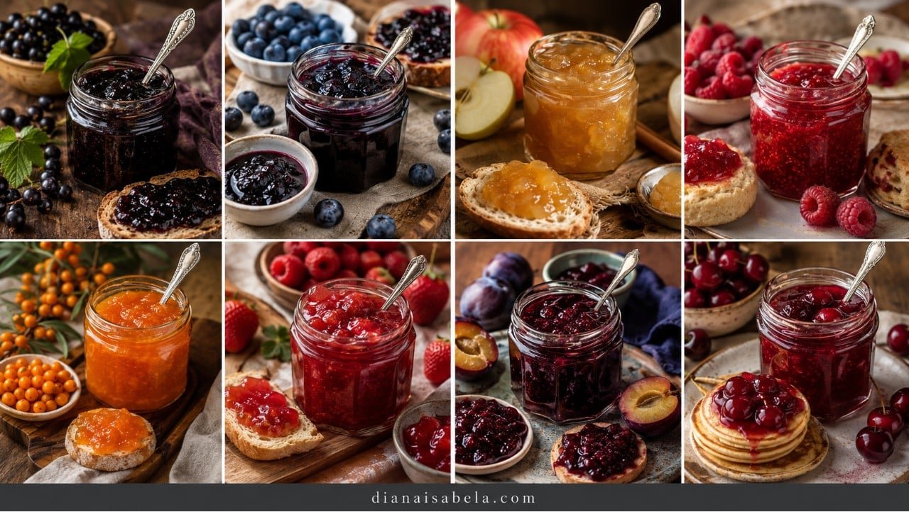 Homemade-style fruit preserves for tea, pancakes, syrniki, and Eastern European desserts