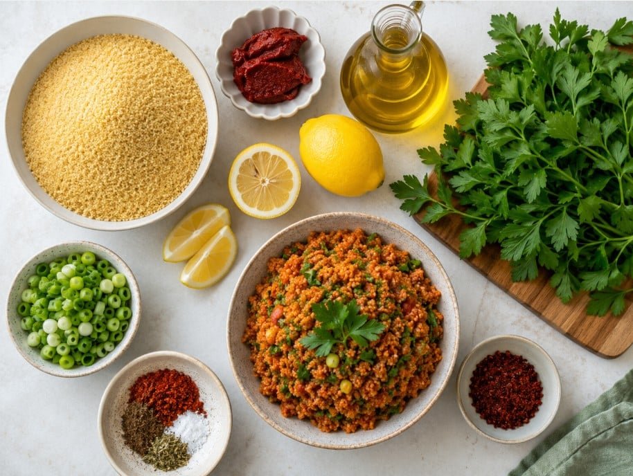 Kisir Bulgur Salad Near Me: Restaurants, Prices and Ordering Guide 4 Fine bulgur, parsley, lemon, tomato paste and olive oil for kisir salad
