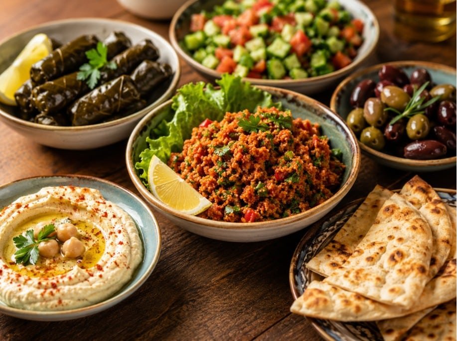 Kisir Bulgur Salad Near Me: Restaurants, Prices and Ordering Guide 6 Kisir served with hummus, stuffed grape leaves, olives, salad and flatbread