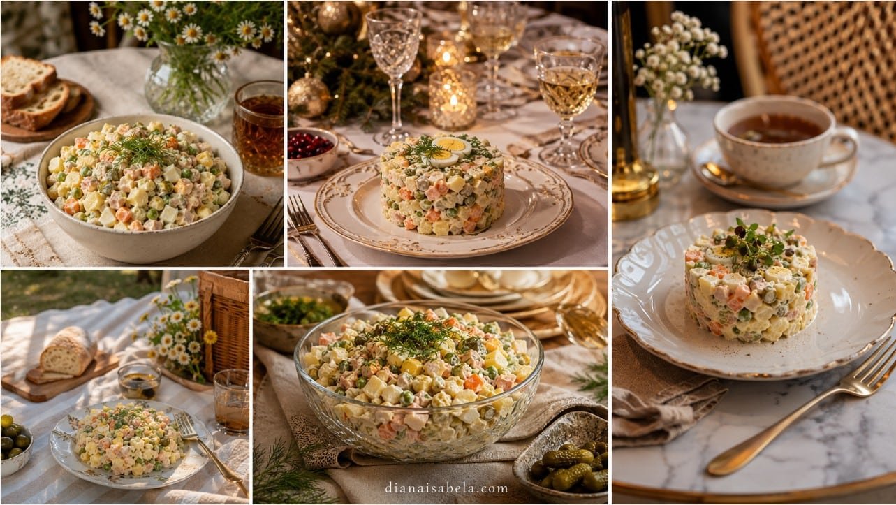 Olivier salad as a classic Russian deli counter dish
