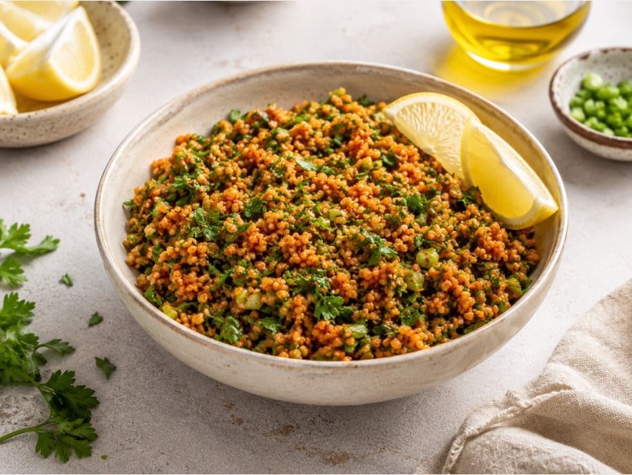 Kisir Bulgur Salad Near Me: Restaurants, Prices and Ordering Guide 2 Traditional Turkish kisir bulgur salad with parsley and lemon