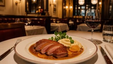Best duck à l’orange near me served in an elegant French brasserie
