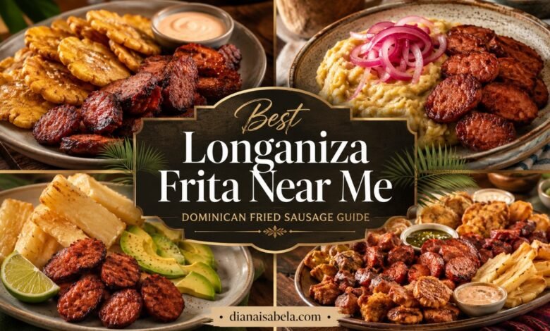 Best longaniza frita near me with Dominican tostones, mangú, yuca and fritura