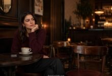 Woman sitting alone in a café reflecting on unequal effort in dating